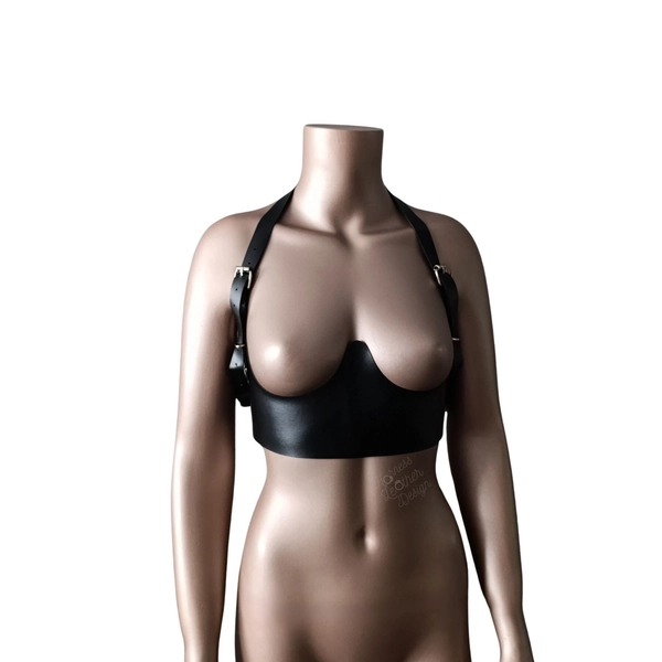 BDSM Gear For Women, Adjustable Size, Bondage Harness, BDSM Belt Leather, Open Leather Bra, Open Fetish Bra, Underbust Corset, Gift For Her
