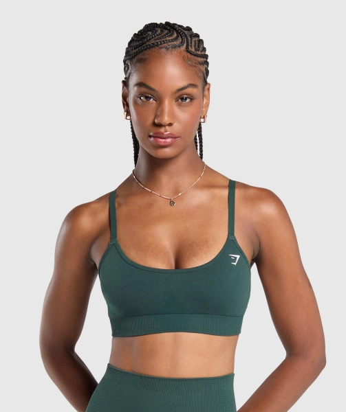 Gymshark Vital Seamless Sports Bra - Woodland Green/ Marl