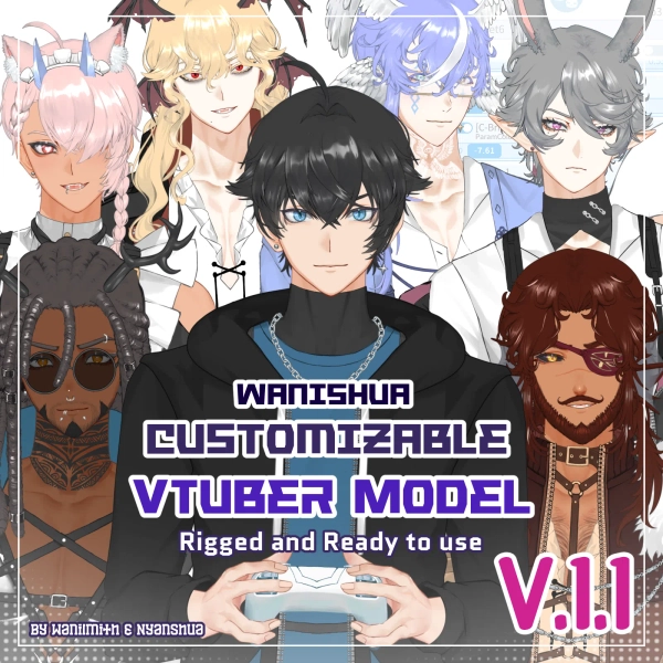 WaniShua Customizable VTuber Model by Wanilmith (@Wanilmith)