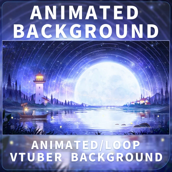 Animowane tło Star Moon Travel na streamka