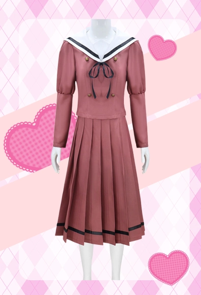The Fragrant Flower Blooms with Dignity Kaoruko Waguri Cosplay Costume JK Uniform Top and Skirt with Ribbon