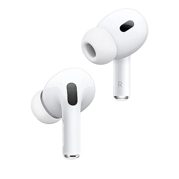 Apple AirPods Pro 2 Wireless Earbuds, Active Noise Cancellation, Hearing Aid Feature, Bluetooth Headphones, Transparency, Personalized Spatial Audio, High-Fidelity Sound, H2 Chip, USB-C Charging