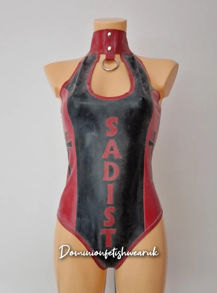 Sadist Crucifix Latex Rubber Plunge O-ring Leotard Halter Neck Fetish Wear Hand Made in the UK Two Tone Black Red Dominatrix Mistress - Etsy UK