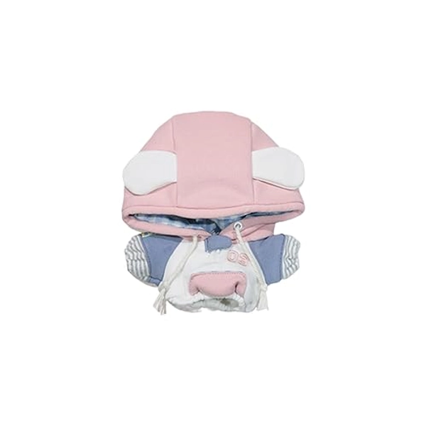CALEMBOU 20cm Plush Doll Clothes Set, Cute Hoodie Cotton Doll Clothes for 8 inch Soft Stuffed Animals (Pink)