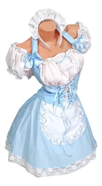 Koinobori Vestido Maid Cosplay Anime Con Vincha