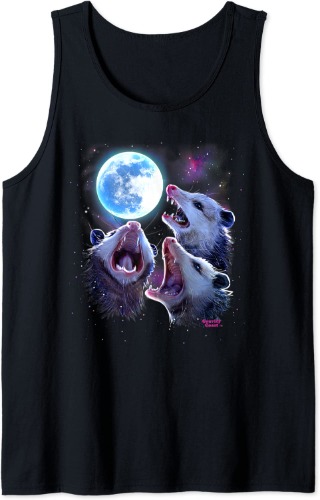 Three Opossums howling at the Moon Funny Pet Possums Lovers Tank Top