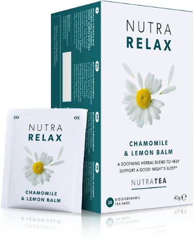NUTRARELAX - Sleep Tea | Anxiety Tea | Calming Tea – For Relieving Stress & A Good Night’s Sleep – Includes Chamomile, Lemon Balm and Passionflower - 40 Enveloped Tea Bags - by Nutra Tea - Herbal Tea (2 Pack) - 20 Count (Pack of 2)
