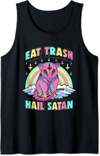 Eat Trash Hail Satan Kawaii Pastel Goth Possum Tank Top