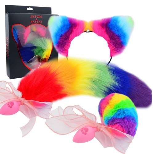 Rainbow Kitten Play & Plug Set | Pink Silicone Plug