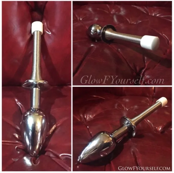 Back doorstop butt plug! Protect yourself with one of our stainless steel plugs, in small med or large! mature door stop anal toy