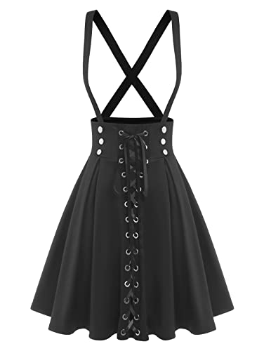 Women's High Waist Tie Dress A Line Suspender Skirt
