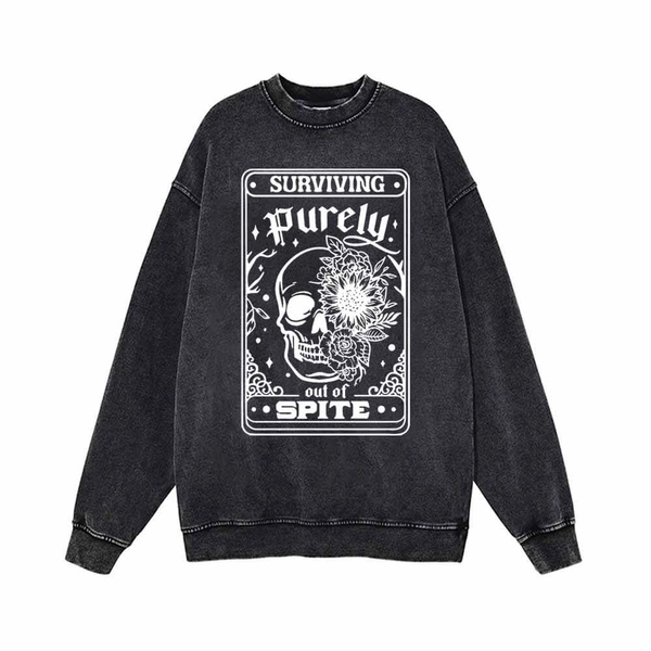 Survival Purely Out Of Spite Skull Tarot Sweatshirt