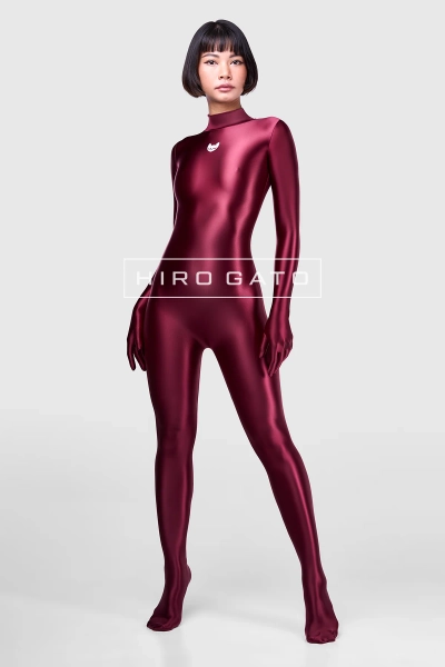 Satin Spandex Catsuit Kastanie Glanzanzug - Hiro Gato