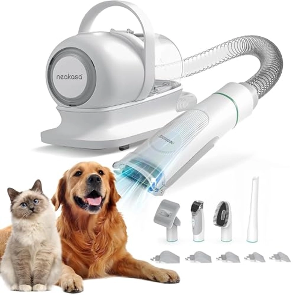 neabot P1 Pro Pet Grooming Kit & Vacuum Suction 99% Pet Hair, Professional Grooming Clippers with 5 Proven Grooming Tools for Dogs Cats and Other Animals(Renamed to Neakasa)