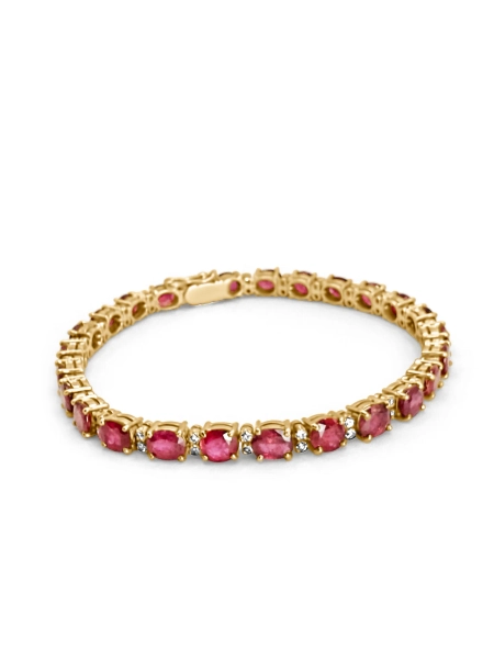 14k Gold Ruby & Diamond Tennis Bracelet