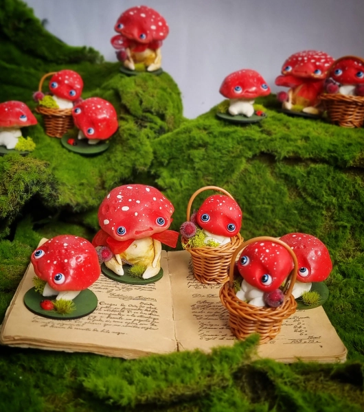 MUSHROOMS - fairytale blythe artdoll home decor fungi fairy aesthetic mushroom fantasy gift cottage core furniture gift witchy dolly sweety