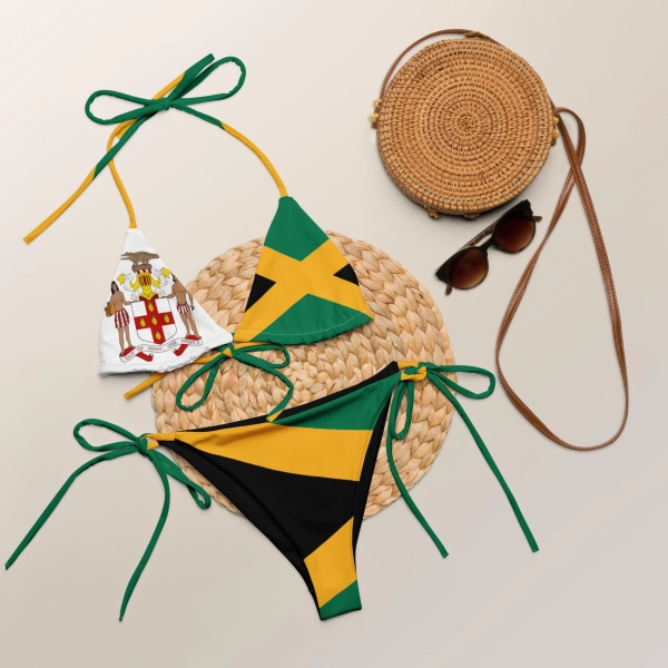 Jamaica String Bikini, Coat of Arms, Flag, Summer, Swimwear, Caribbean, Jamaican, Bathing suit