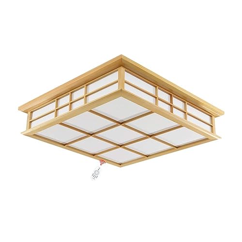 SJUN tatami Ceiling Lamp Lamp and Floor Lamp LED Massivholzlampe for Art in Wood (35X35CM) - 35X35CM