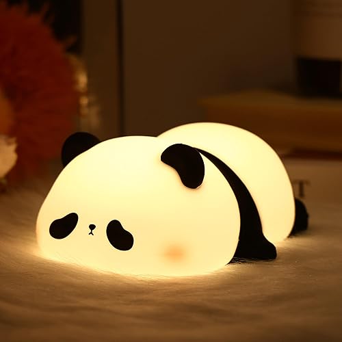 Anywin Panada Silicone lamp Panda Silikon Nachtlicht, Panda Kinder Lampe 3 Stufige Helligkeit, 30 Minuten Timer Dekor für Kinderzimmer, Wohnzimmer, Geburtstag, Weihnachten