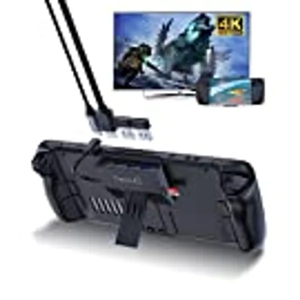 Portable Steam Deck Dock: NewQ 5-in-1 USB C Dock with TF Card Slot, HDMI 2.0 4K@60Hz Display, 2*USB-A 3.0, USB-C PD 100W Max, Steam Deck Stand Base Accessories, Supports Other USB-C Devices and PC
