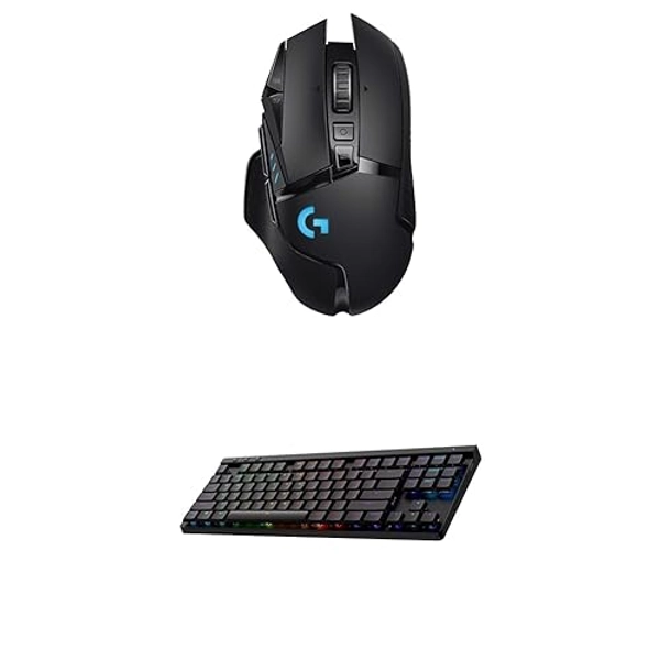Logitech G502 Lightspeed Wireless Gaming Mouse + G515 TKL Wireless Gaming Keyboard (Tactile) Bundle: Black