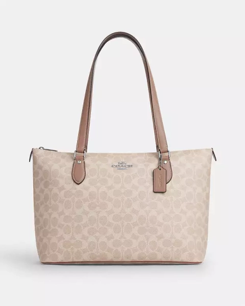 Sv/Sand/Taupe Gallery Tote Bag In Signature Canvas