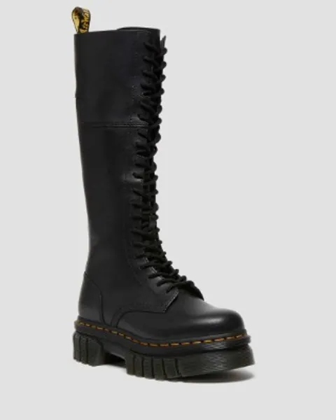 DR MARTENS Audrick 20-Eye Leather Knee High Platform Boots 