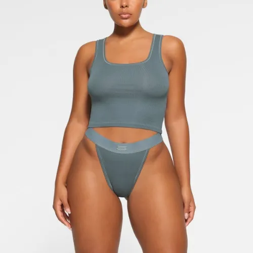 Skims Cotton Rib Set - Thong & Tank Top