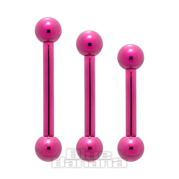 Blue Banana Coloured Titanium 1.6mm Barbell (Fuchsia)