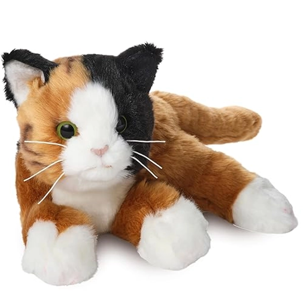 Bearington Collection Callie Cat 15 In Stuffed Animals Calico Cat Plush Toy - Stuffed Cats That Look Real - Plushies for Kids - 15" Callie