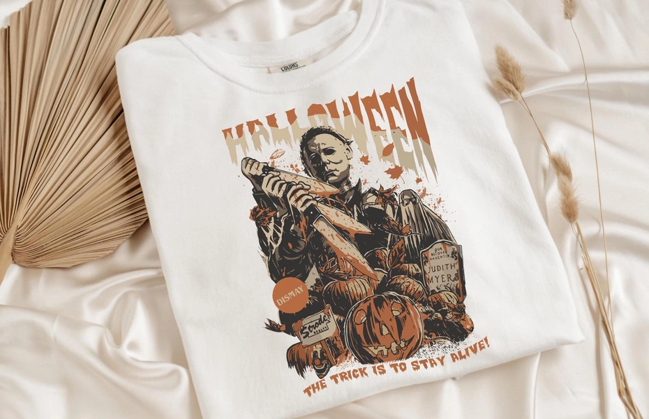 Halloween The Trick Is The Stay Alive Shirt, Halloween T-Shirt, Halloween Michael Myers Shirt, Killer Film Character Shirt, Trendy T-Shirt