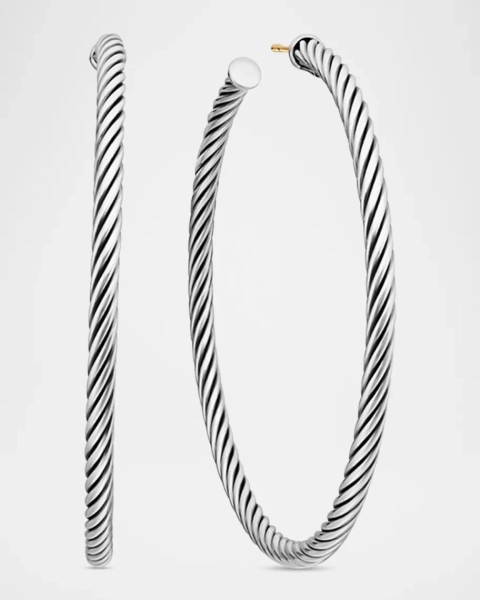 Cablespira Hoop Earrings, 2"