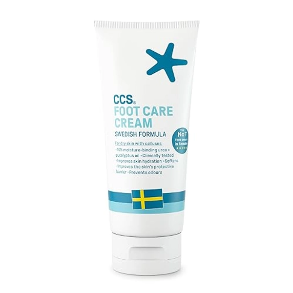 CCS Professional Foot Care Cream for Cracked Heels and Dry Skin - 75 ml - Foot Cream with 10% Urea and Eucalyptus Oil - Moisturise and Soften Hard, Rough Skin and Callused Feet