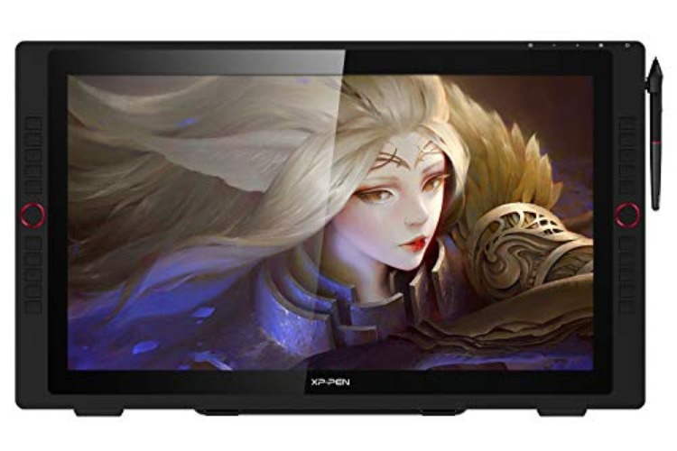 XPPen Artist24 Pro Drawing Tablet with Screen Drawing Monitor 2K Resolution Graphics Tablet Supports a USB-C to USB-C Connection（20 Customizable Shortcut Keys and Tilt Function） - 23.8 Inch - Standard W/ Keys