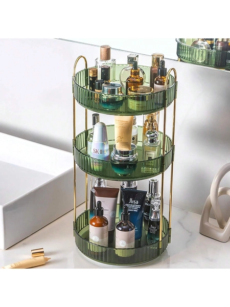3 Tier Rotating Organizer Lazy Susan Trays Makeup Skincare Perfume Organizer For Bathroom Counter Vanity