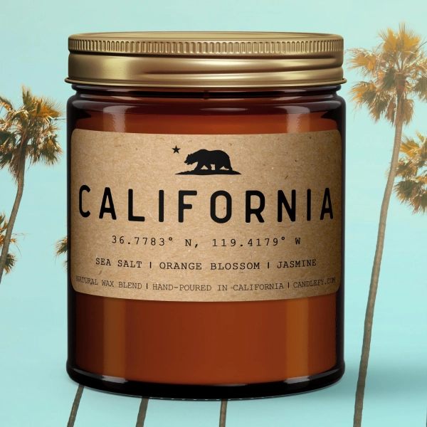 California Golden State Scented Candle (Sea Salt, Orange Blossom, Night Jasmine)