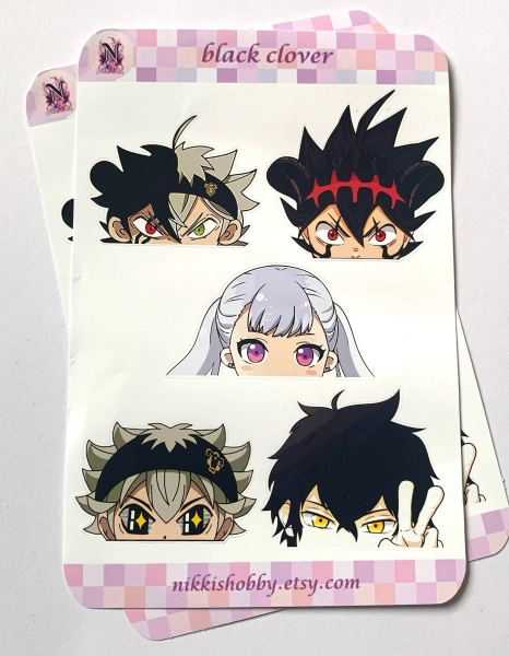 Black Clover Anime Peeker/Anime Sticker/Vinyl Waterproof/Decoration/Manga Sticker
