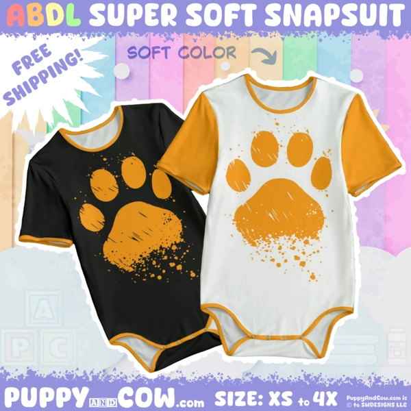 ABDL - LPK Snapsuit - PawSplash - Orange