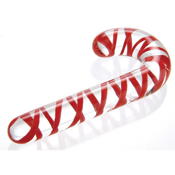 Adam & Eve Candy Cane Glass Dildo - Dildos | Adam & Eve