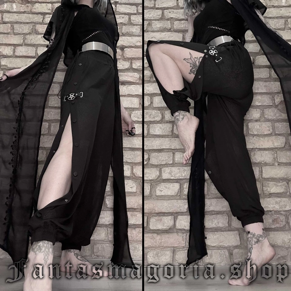 Dark Raver Mesh Joggers by Devil Fashion