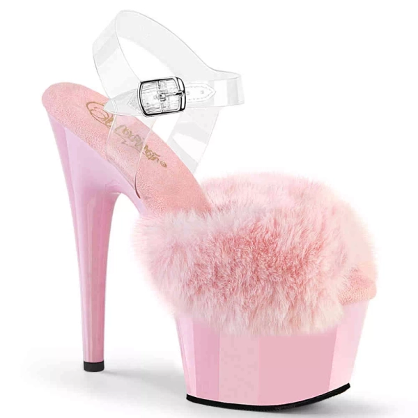Pleaser Pleaser - ADORE-708FUR Sandale à bride à la cheville - Rose | Attitude France