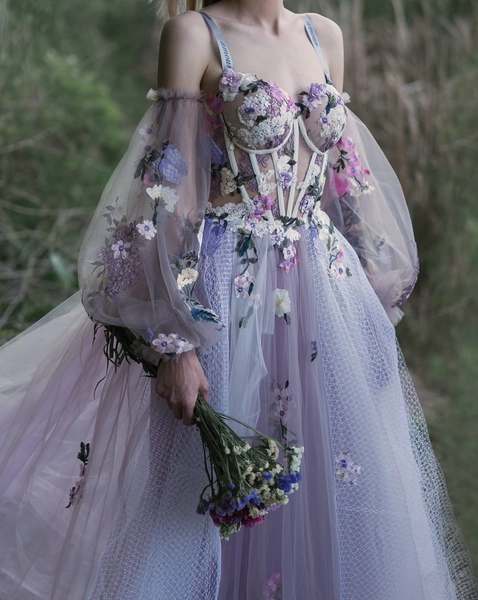 Lavender Mousse Dress by Chotronette - Made to Measure