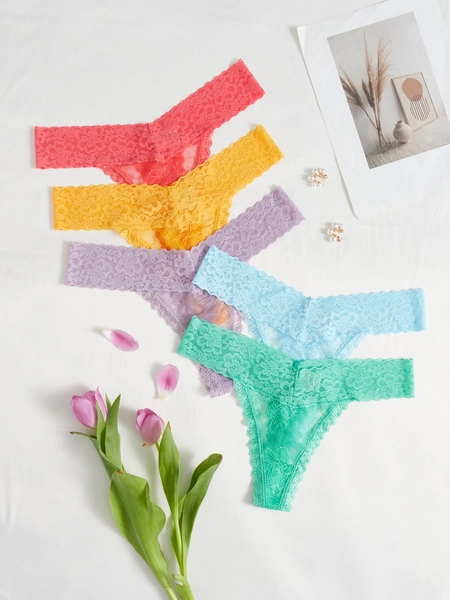 5pack Floral Lace Panty Lingerie