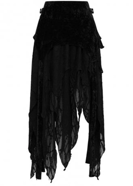 Banned Apparel Inferna Velvet Gothic Skirt