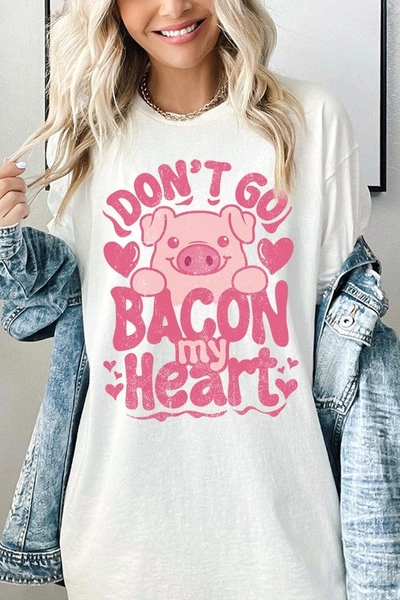 Bacon My Heart Tee - ASH / L