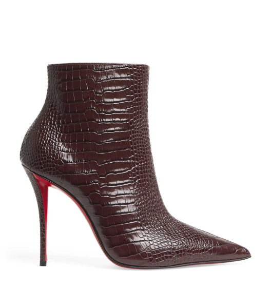 Miss Z Booty Alligator-Embossed Leather Ankle Boots 100