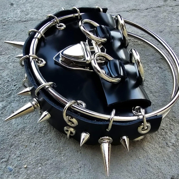 Etsy | Handmade genuine leather bag adorned with spikes