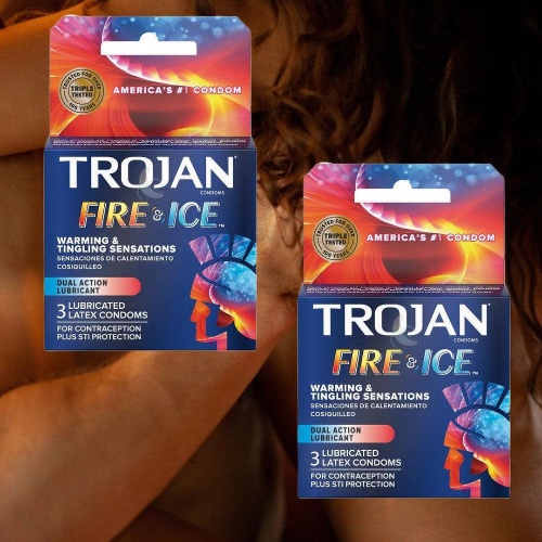 Trojan Fire and Ice Condoms (Hot & Cold Condom) - 6-Pack