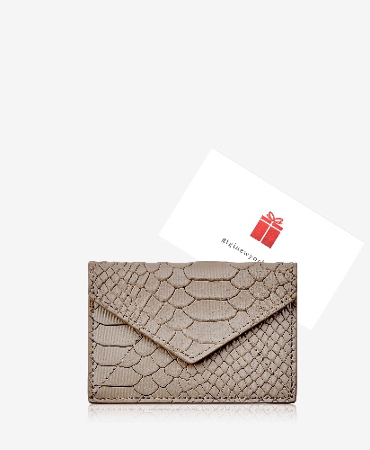 Gift Card with Personalized Leather Card Case - 500 / No
