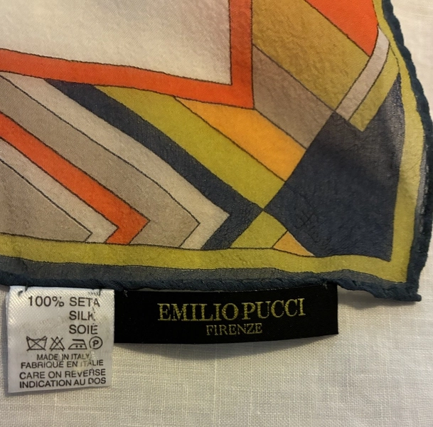 Large EMILIO PUCCI Lightweight Silk Scarf Shawl 64x26” MADE ITALY Free Shipping!